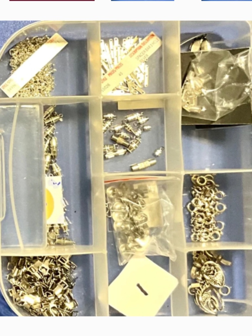 Jewelry making supplies, beads, findings,and more in storage case